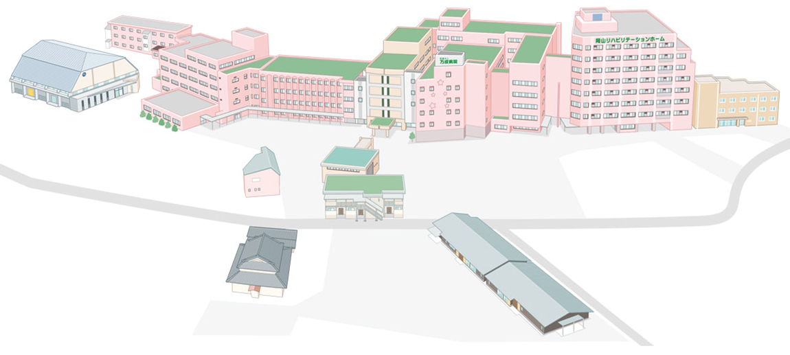 病院〈記念誌〉_アイソメトリックイラスト_施設の俯瞰図イラスト作成_イラストレーターいわたまさよし